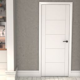 Green & Taylor  Satin Painted White Wooden Ladder Internal Fully-Finished Door 2040mm x 826mm