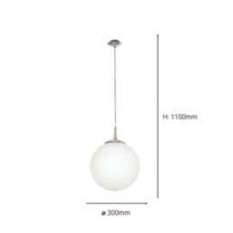 Eglo Rondo Pendant Light Satin Nickel/White