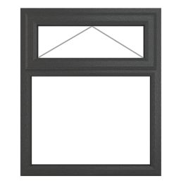 Crystal  Top Opening Clear Triple-Glazed Casement Anthracite on White uPVC Window 1190mm x 965mm
