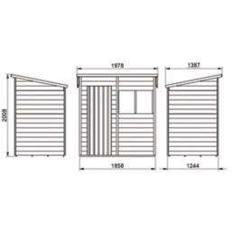 Forest  6' x 4' (Nominal) Pent Overlap Timber Shed