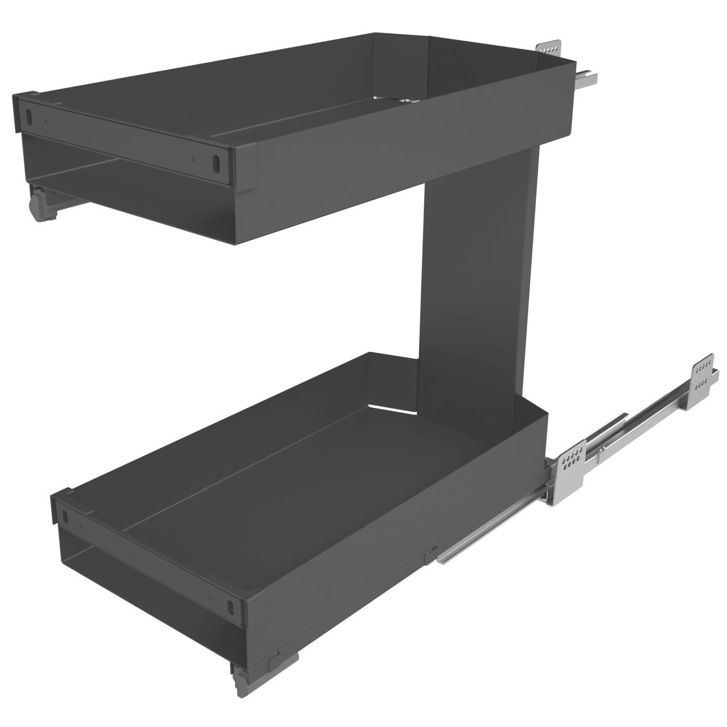 Hafele Lava Grey Pull-Out Kitchen Shelves with Double Basket 400mm (414JY)