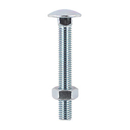 Timco Carriage Bolts Carbon Steel Zinc-Plated M8 x 75mm 50 Pack