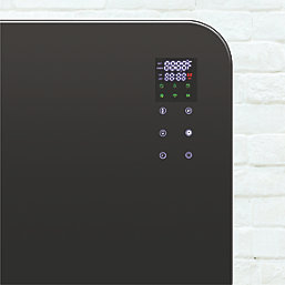 TCP  Freestanding or Wall-Mounted Smart Wi-Fi Glass Panel Heater Black  2kW