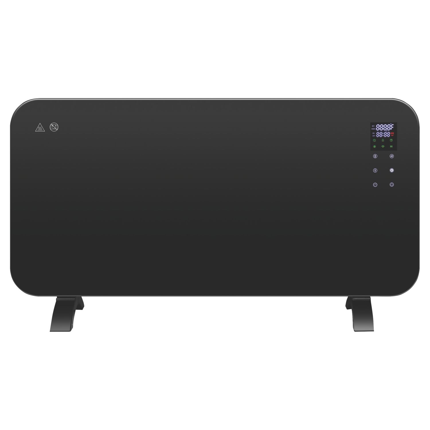TCP 2kW Electric Portable or Wall-Mounted Glass Panel Heater Black (414XG)