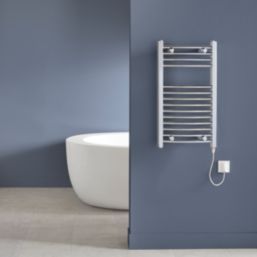 Flomasta 700mm x 400mm 512BTU Chrome Curved Electric Towel Radiator