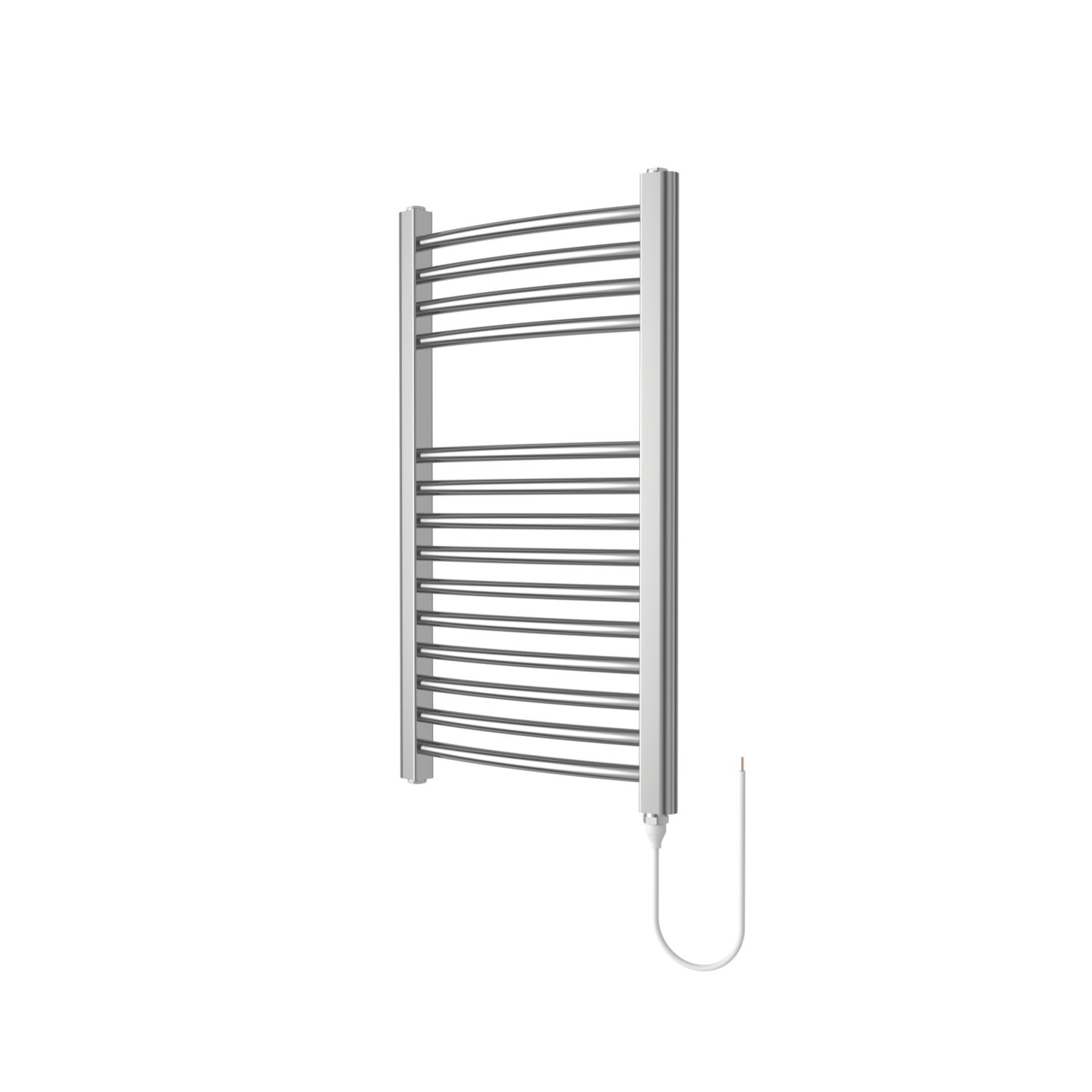 Flomasta 700mm x 400mm 512BTU Chrome Curved Electric Towel Radiator (4156D)