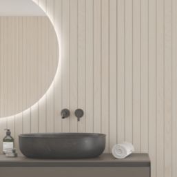 Fibo Scandi Wet Wall Panelling Slats Light Wood 2400mm x 600mm x 10.2mm