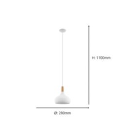 Eglo Sabinar Medium Shade Pendant Light White