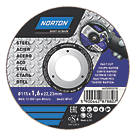 Norton  Metal Cutting Disc 4 1/2" (115mm) x 1.6 x 22.23mm 5 Pack