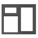 Crystal  Right-Hand & Top Opening Clear Double-Glazed Casement Anthracite Grey uPVC Window 1190mm x 1190mm