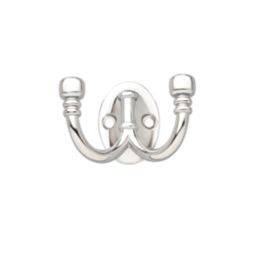 Decohooks Two Prong Wide Ball End Hook Polished Chrome 45mm