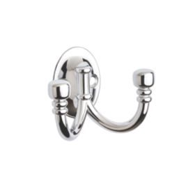 Decohooks Two Prong Wide Ball End Hook Polished Chrome 45mm