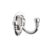 Decohooks Two Prong Wide Ball End Hook Polished Chrome 45mm