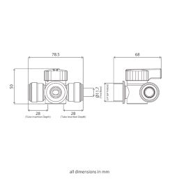 Flomasta Push-Fit Pipe Fitting Tee 15mm x 15mm x 3/4"