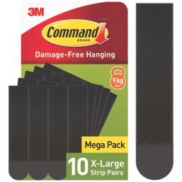 Command Adhesive Black Picture Hanging Strip Extra Large 10 Pack