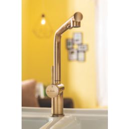 Abode Fraction Mono Mixer Kitchen Tap Antique Brass