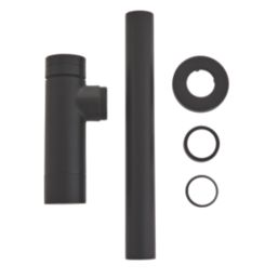 Highlife Bathrooms  Round Metal Bottle Trap Matt Black 50mm