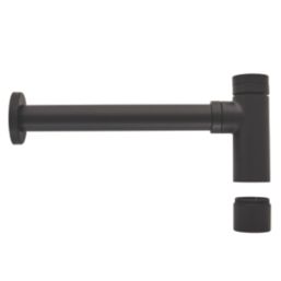 Highlife Bathrooms  Round Metal Bottle Trap Matt Black 50mm