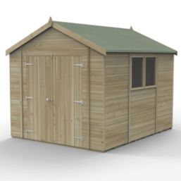 Forest Timberdale 8' 6" x 10' (Nominal) Apex Tongue & Groove Timber Shed with Base & Assembly