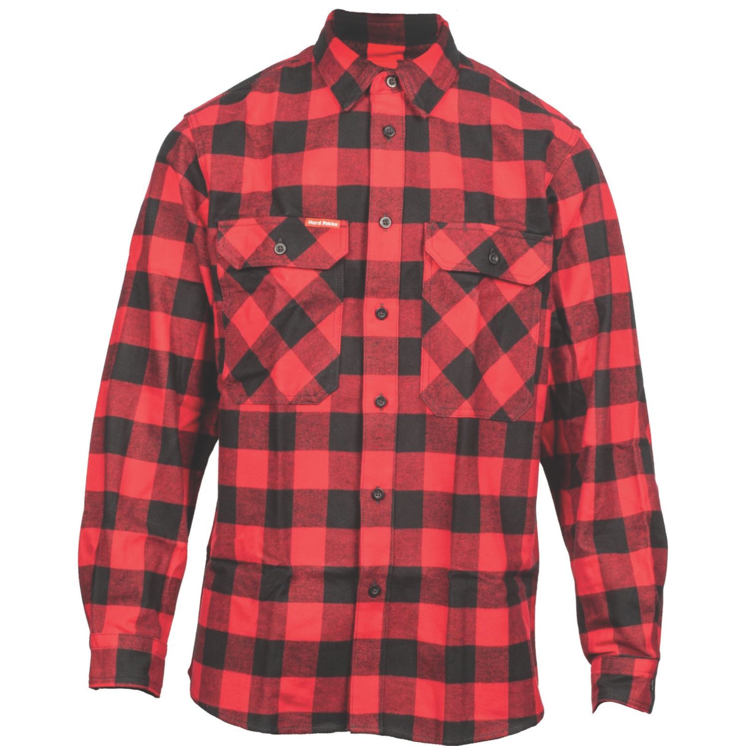 Hard Yakka Long Sleeve Check Flannel Shirt Shirts Red Medium 38" Chest (415XT)