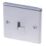 LAP  1-Gang Slave Telephone Socket Brushed Stainless Steel