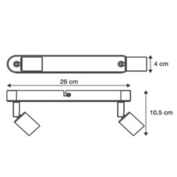 Essentials Sasha Rectangular 2-Light Spotlight White