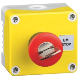 Hylec 1DE.01.03AG-SF Double Pole Mushroom Head Push-Button Isolator Switch NO/NC