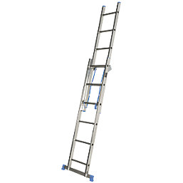 Mac Allister  2-Section 3-Way Aluminium Combination Ladder  2.6m