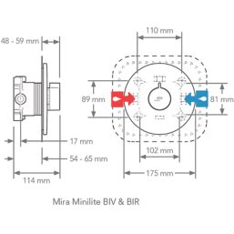 Mira Minilite BIV Rear-Fed Concealed Chrome Thermostatic Shower