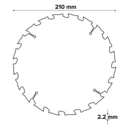 Erbauer  Wood TCT Saw Blade 210mm x 30mm 20T