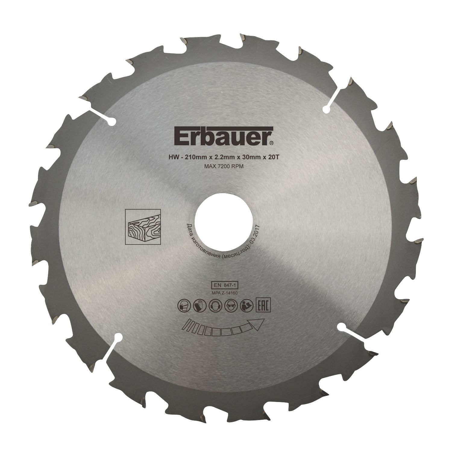 Erbauer Wood TCT Saw Blade 210mm x 30mm 20T (4169V)