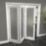 Green & Taylor  3-Door 1-Frosted Light Primed White Wooden Shaker Internal Bi-Fold Door 2060mm x 1905mm