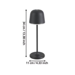 Eglo Mannera Rechargeable Battery LED Table Lamp Black 2.2W 200lm