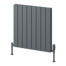Reina Piatto Double 600mm x 595mm 2186BTU Anthracite Vertical Designer Radiator