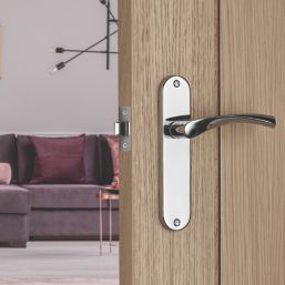 Smith & Locke Bude Fire Rated Latch Lever Door Handles Pair Polished Chrome