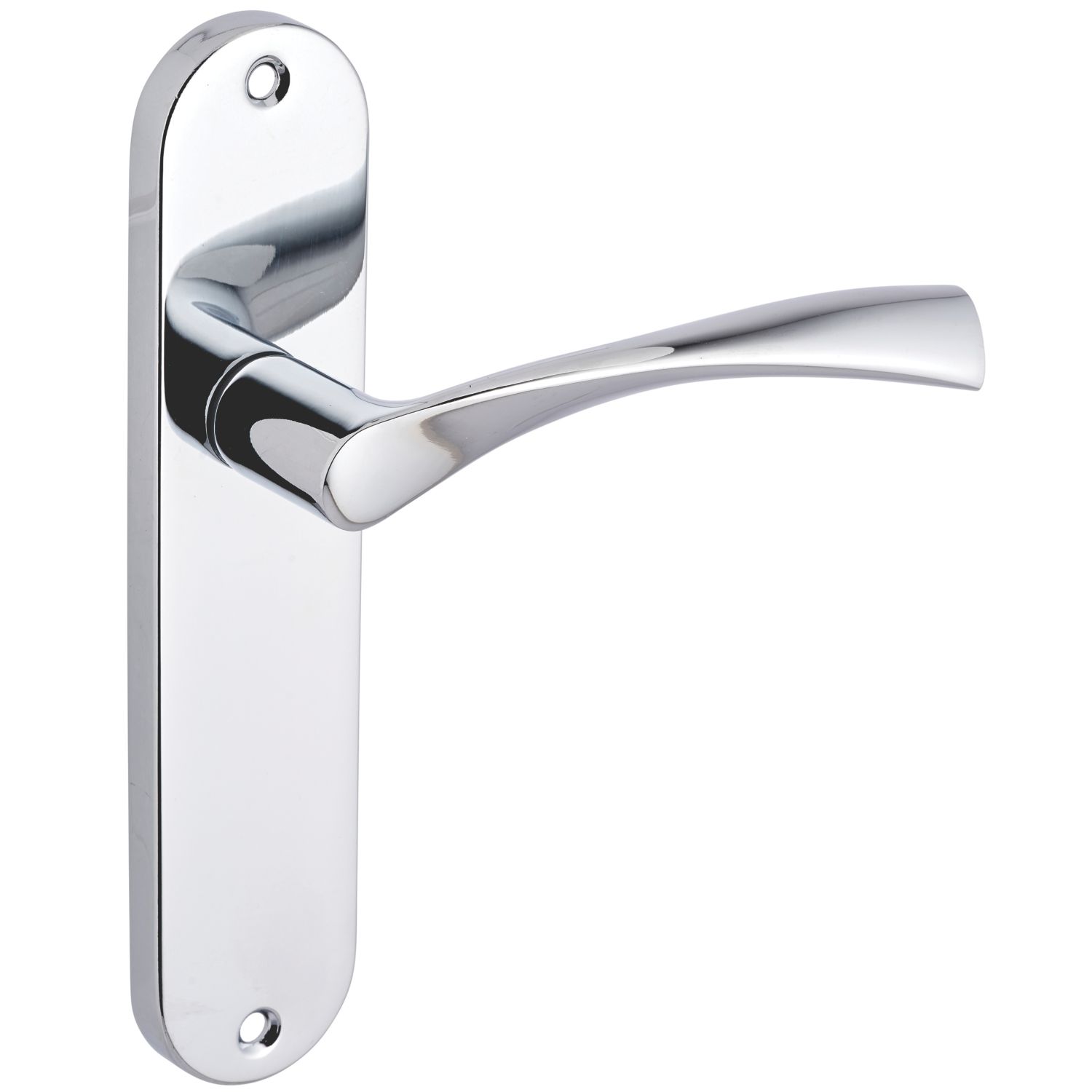 Smith & Locke Bude Fire Rated Latch Lever Door Handles Pair Polished Chrome (416HY)