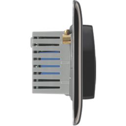 British General Nexus Metal 16A Key Card Switch Black Nickel with Black Inserts