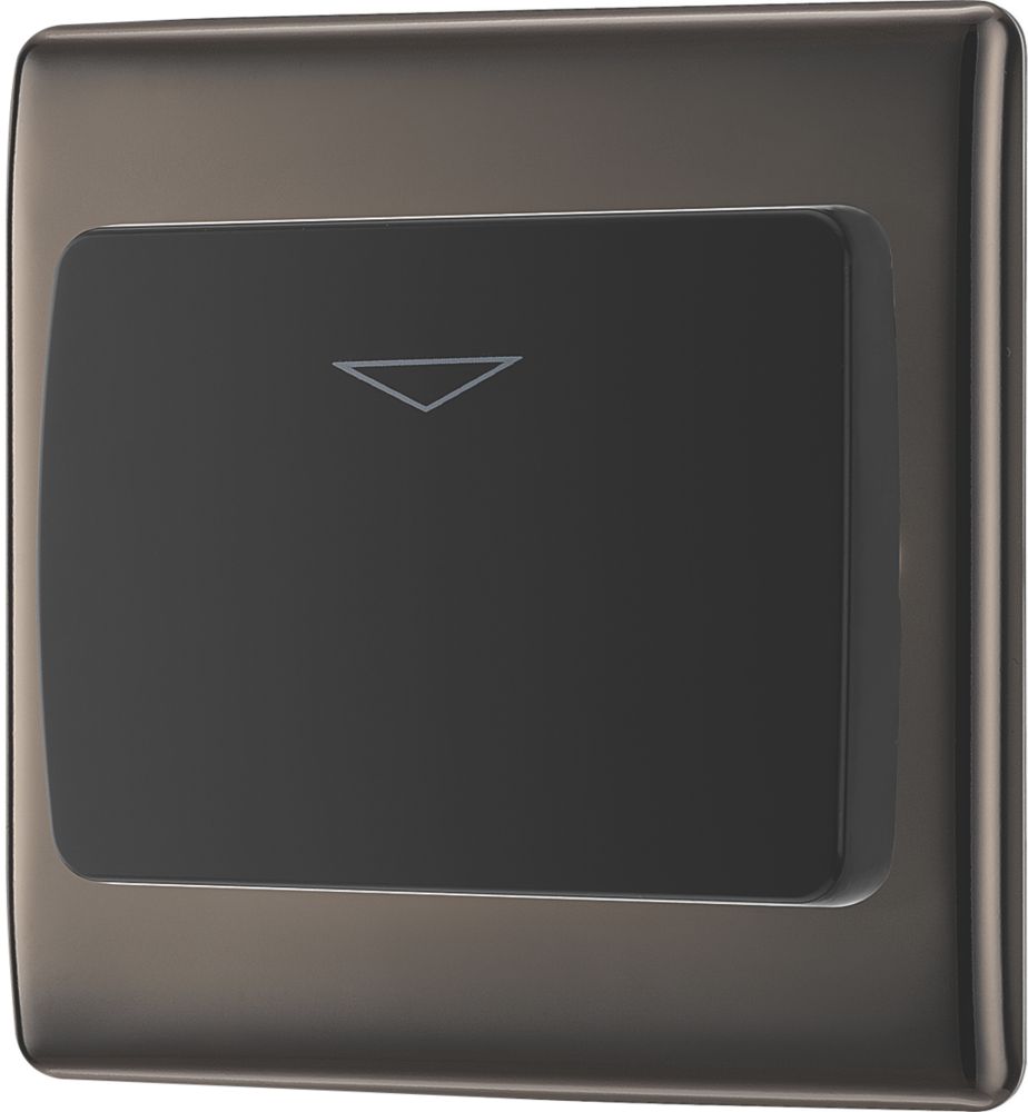 British General Nexus Metal 16A Key Card Switch Black Nickel