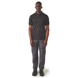 Regatta Navigate Short Sleeve Polo Shirt Black/Seal Grey Medium 39.5" Chest