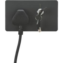 Knightsbridge  13A Key Switch 1-Gang DP Switched Socket Anthracite with Black Inserts
