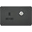 Knightsbridge  13A Key Switch 1-Gang DP Switched Socket Anthracite with Black Inserts