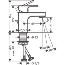 Hansgrohe Vernis Shape 70 Matt Black 127mm Cloakroom Lever Mono Basin Mixer Tap