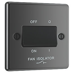 LAP  10AX 1-Gang 3-Pole Fan Isolator Switch Black Nickel  with Black Inserts
