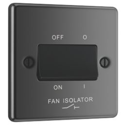 LAP  10AX 1-Gang 3-Pole Fan Isolator Switch Black Nickel  with Black Inserts