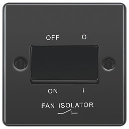 LAP  10AX 1-Gang 3-Pole Fan Isolator Switch Black Nickel  with Black Inserts