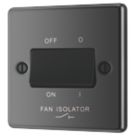 LAP  10AX 1-Gang 3-Pole Fan Isolator Switch Black Nickel  with Black Inserts