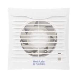 Vent-Axia 441626 Lo-Carbon Silhouette  100mm (4") Axial Bathroom Extractor Fan with Humidistat & Timer White 230V