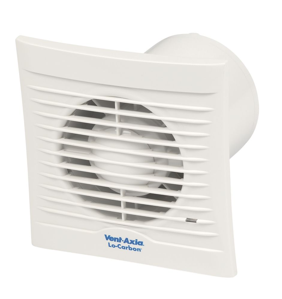 Vent-Axia 441626 Lo-Carbon Silhouette  100mm (4") Axial Bathroom Extractor Fan with Humidistat & Timer White 230V