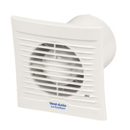 Vent-Axia 441626 Lo-Carbon Silhouette  100mm (4") Axial Bathroom Extractor Fan with Humidistat & Timer White 230V