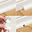 D-Line Plastic White Decorative Trunking Floor Trim Accessories Pack 8 Pcs